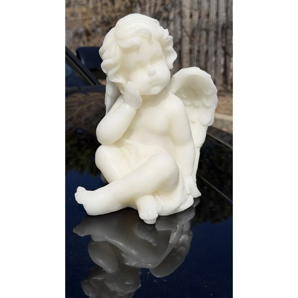 LED‎ Cherub Angel Figure White Battery Operated 8